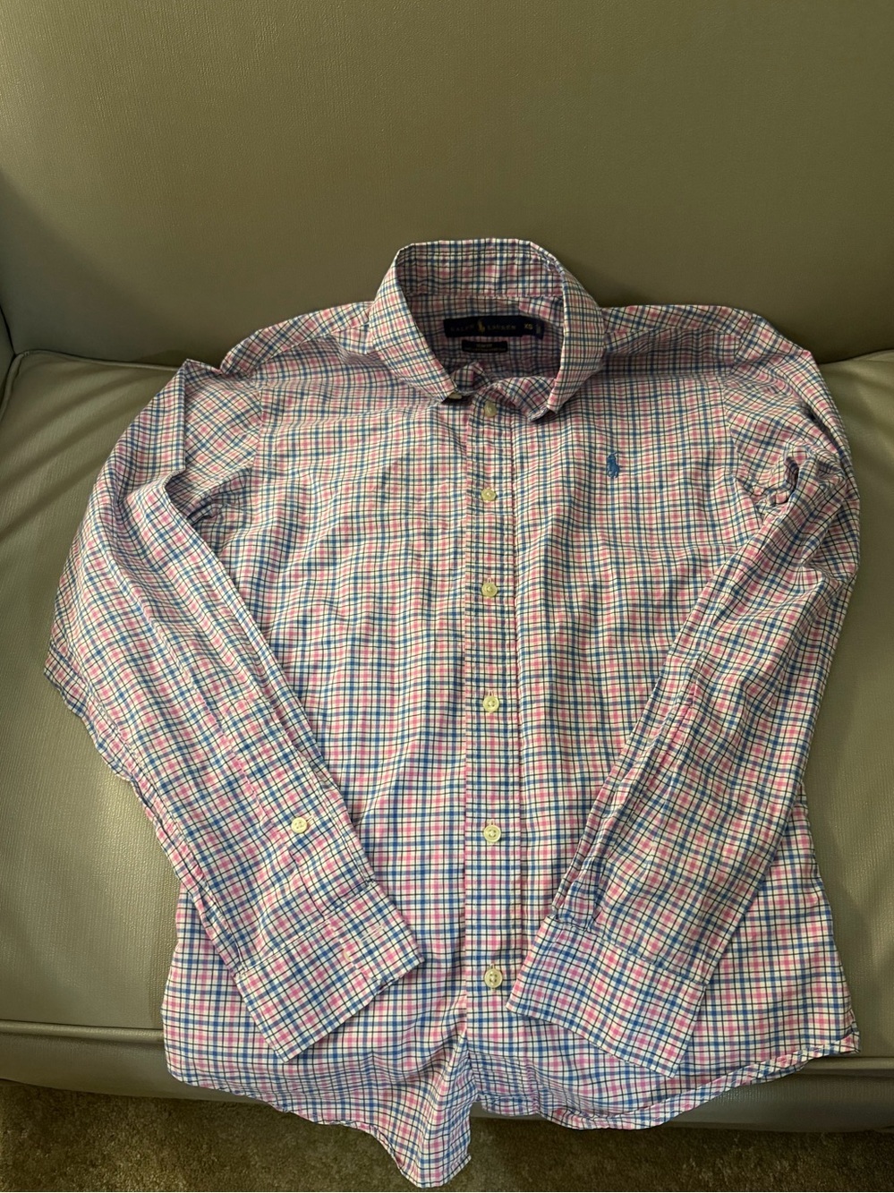 Polo Ralph Lauren Men’s Pink & Blue Plaid Button-Up Shirt Size XS